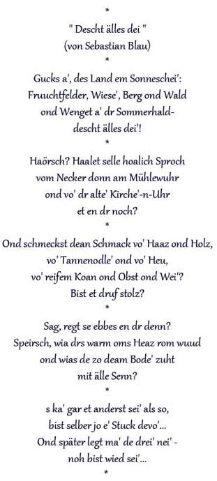 Ihr Gedicht ist vorhanden wenn sie dies lesen suchen sie ihr Gedicht bitte in der oberen Auswahl neu.