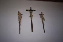 Kreuzigungsgruppe Kreuz 1680 die Schächernkreuze um 1460